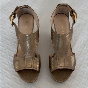 Franco Sarto Metallic Bronze Heels